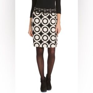 Desigual Black and White Geometric Pencil Skirt